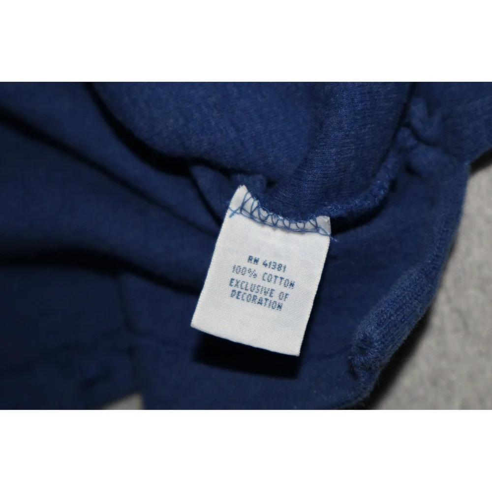 Polo Ralph Lauren Pullover Mens Medium Blue 1/4 Leather Zip Pull Cotton Sweater